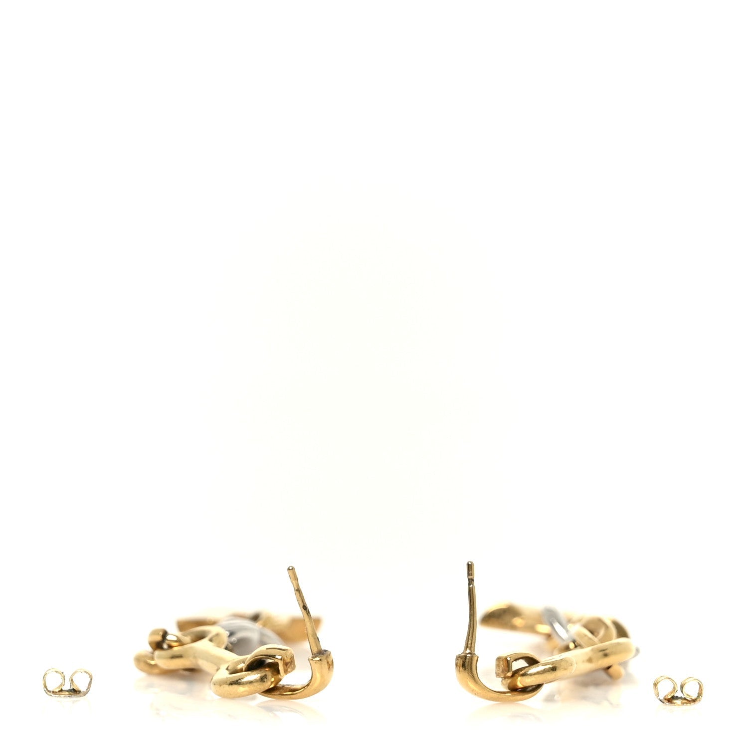 Louis Vuitton Essential V Dangle Earrings Gold Silver