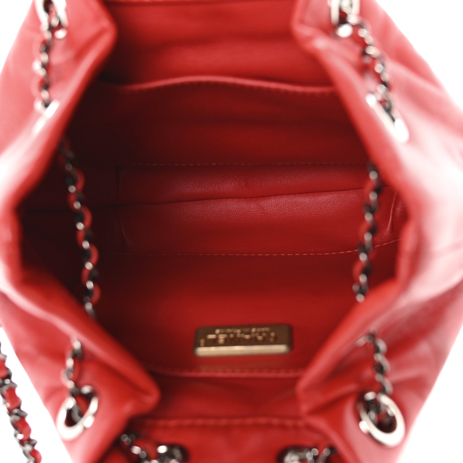 Chanel Snakeskin Calfskin Gabrielle Bucket Red