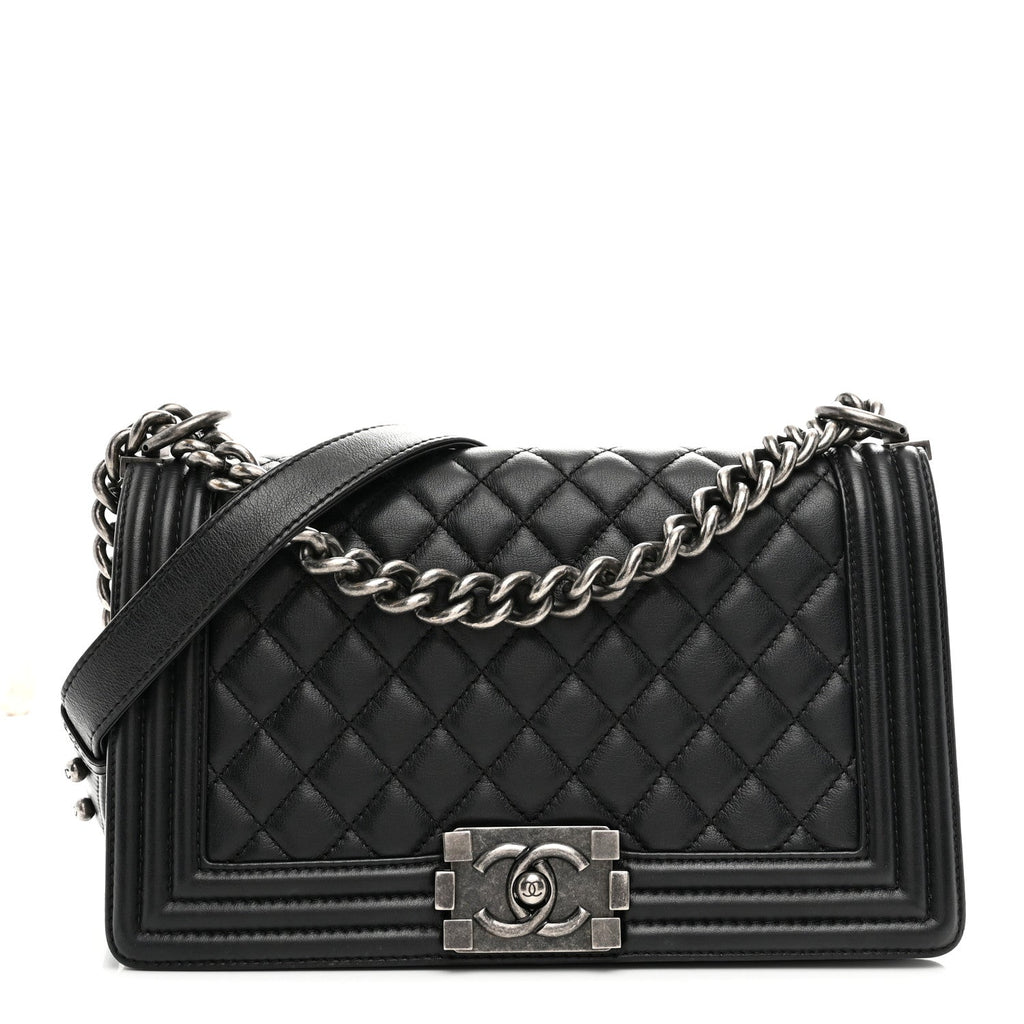 Chanel Calfskin Quilted Medium Boy Flap Black
