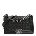 Chanel Calfskin Quilted Medium Boy Flap Black