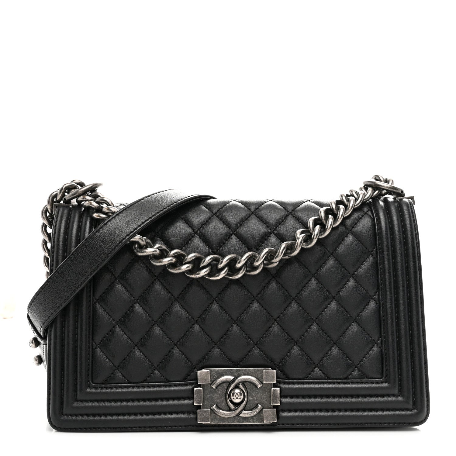 Chanel Calfskin Quilted Medium Boy Flap Black