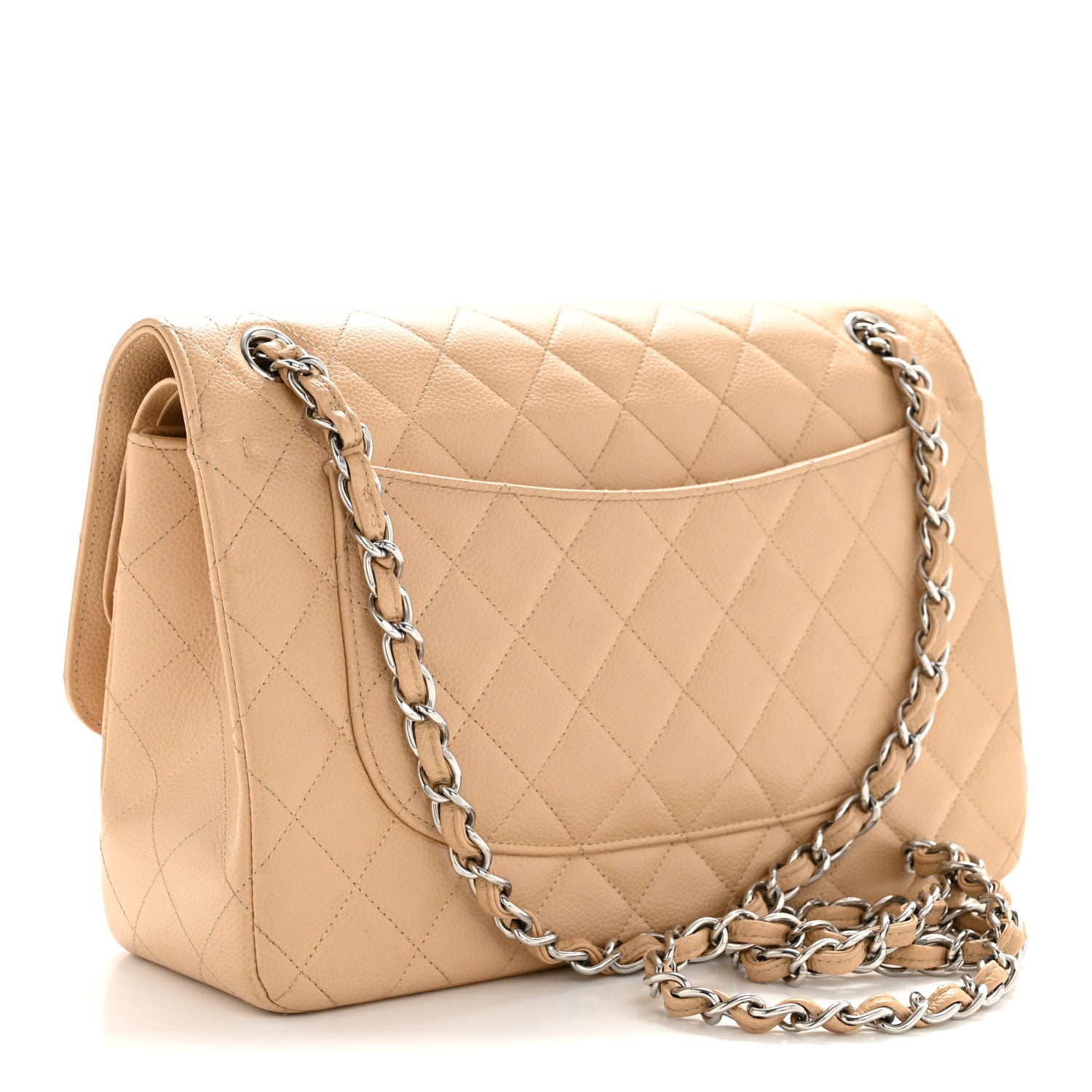 Chanel Caviar Quilted Jumbo Double Flap Beige Clair