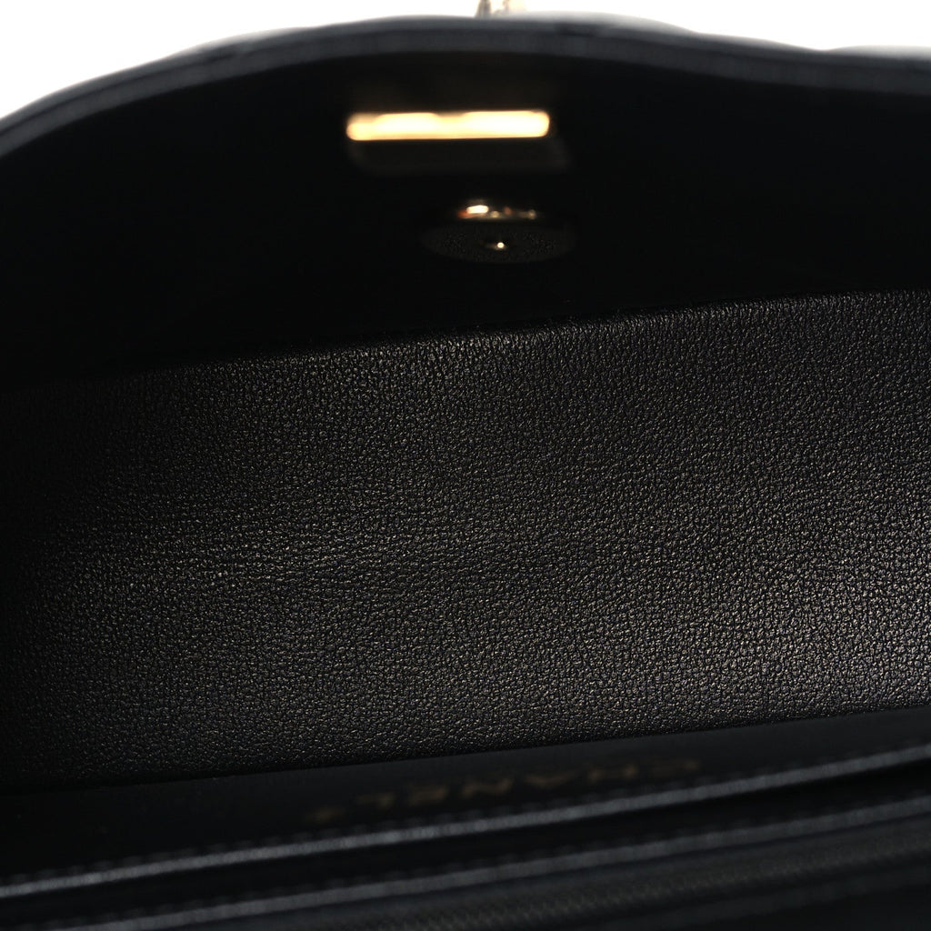 Chanel Lambskin Quilted Mini Rectangular Flap Black