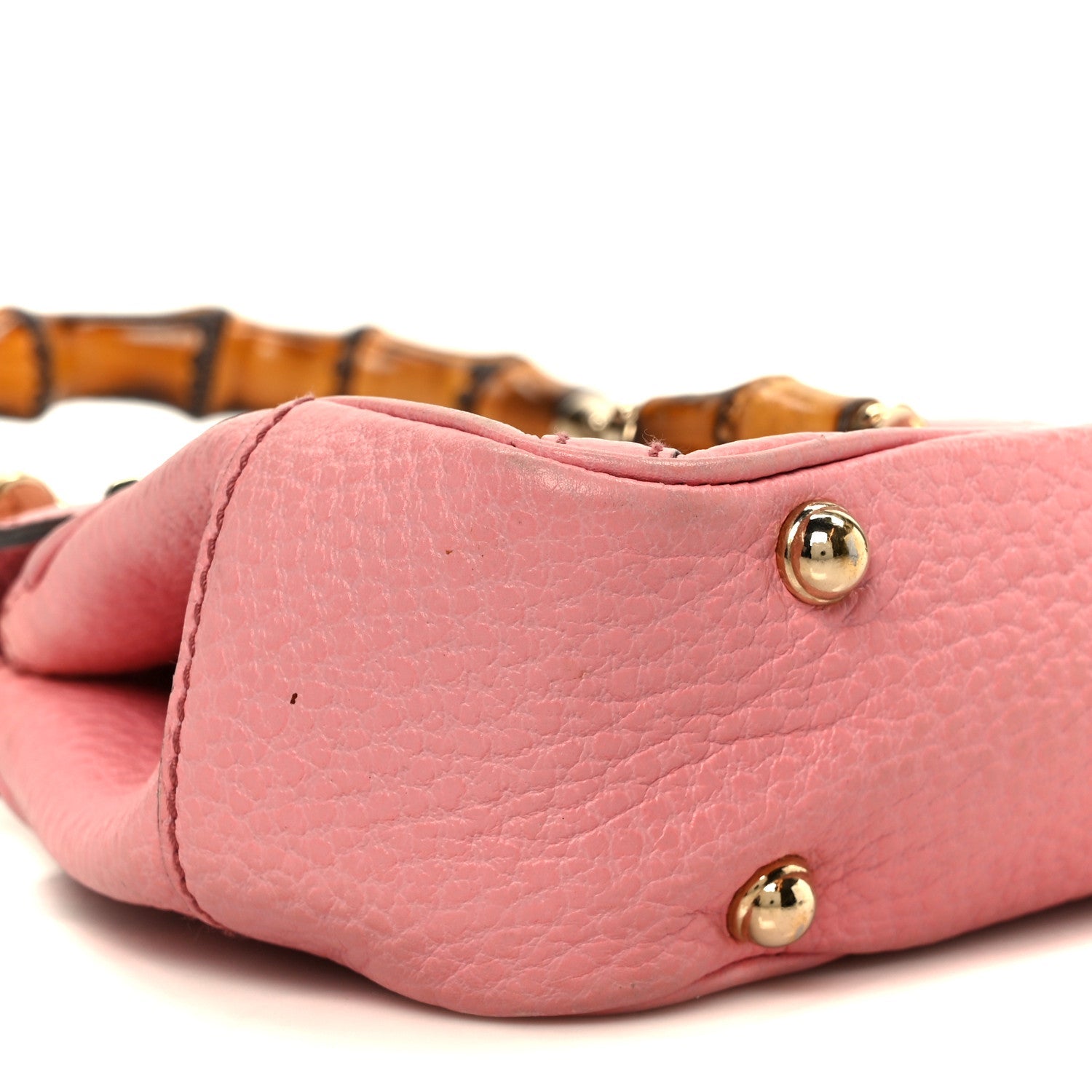 Gucci Calfskin Bamboo Top Handle Bag Pink