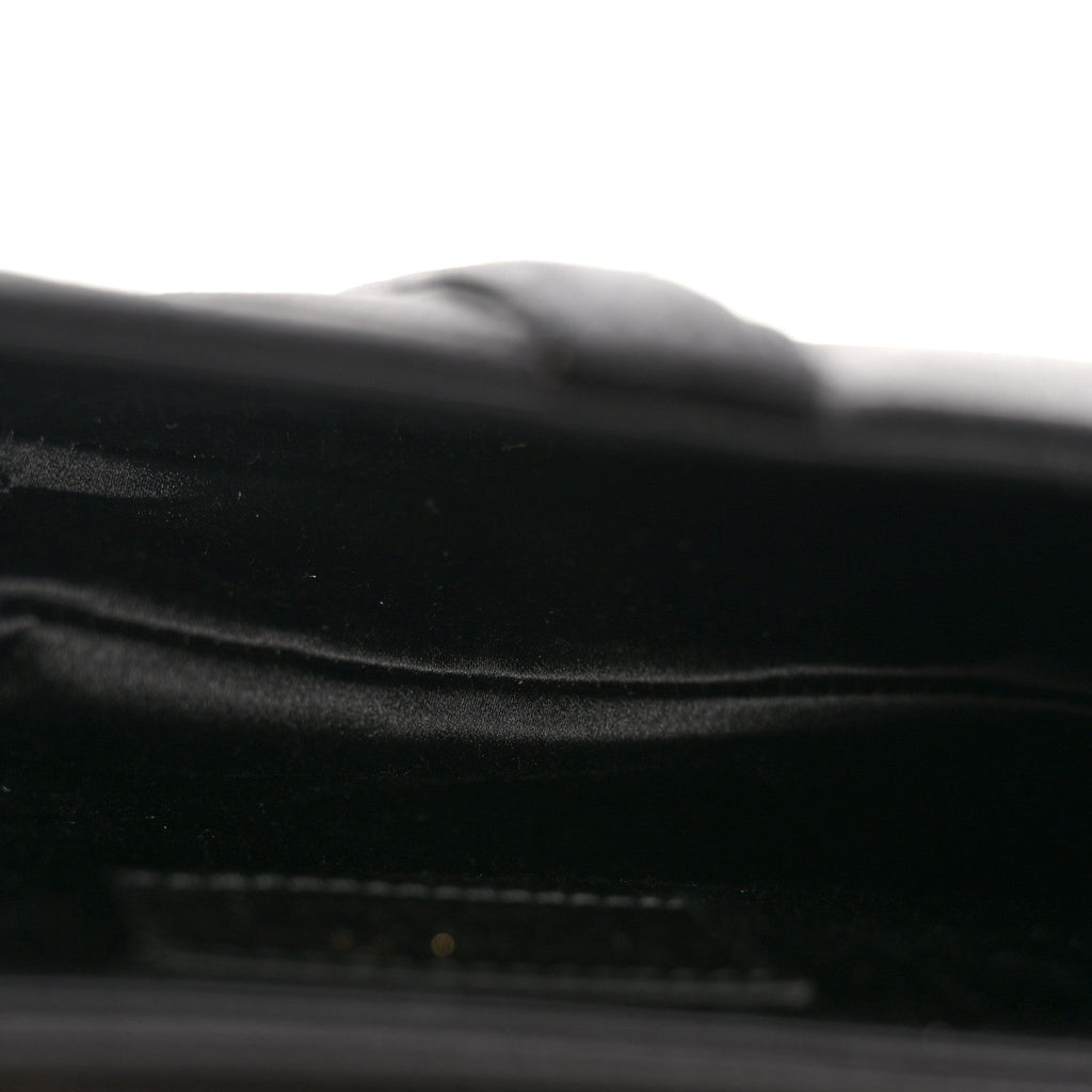 Christian Dior Satin Crystal Mini Saddle Bag Black