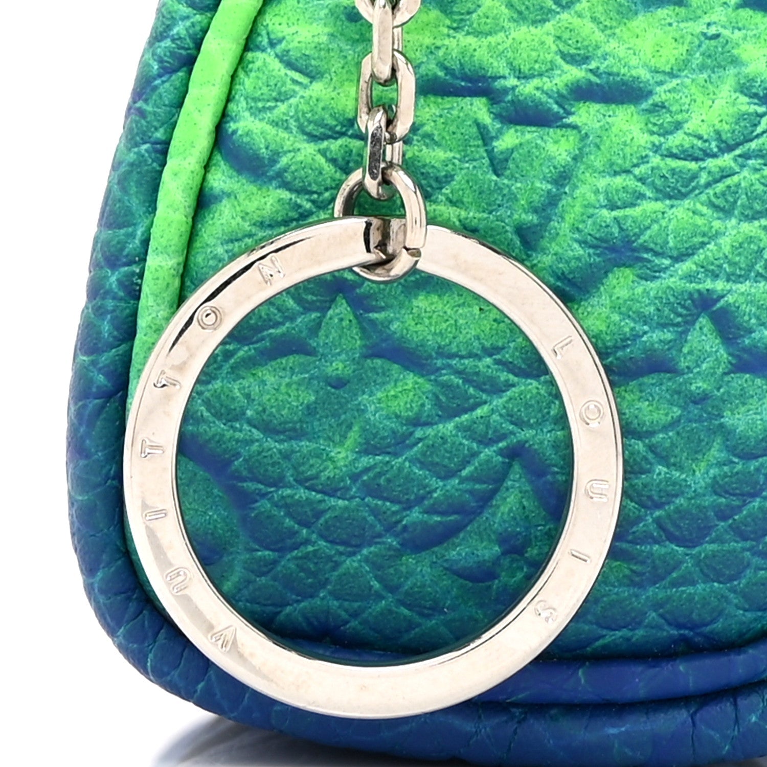 Louis Vuitton Taurillon Illusion Mini Keepall Earphones Pouch Bleu Vert