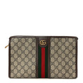 Gucci GG Supreme Monogram Web Ophidia GG Toiletry Case Beige New Acero