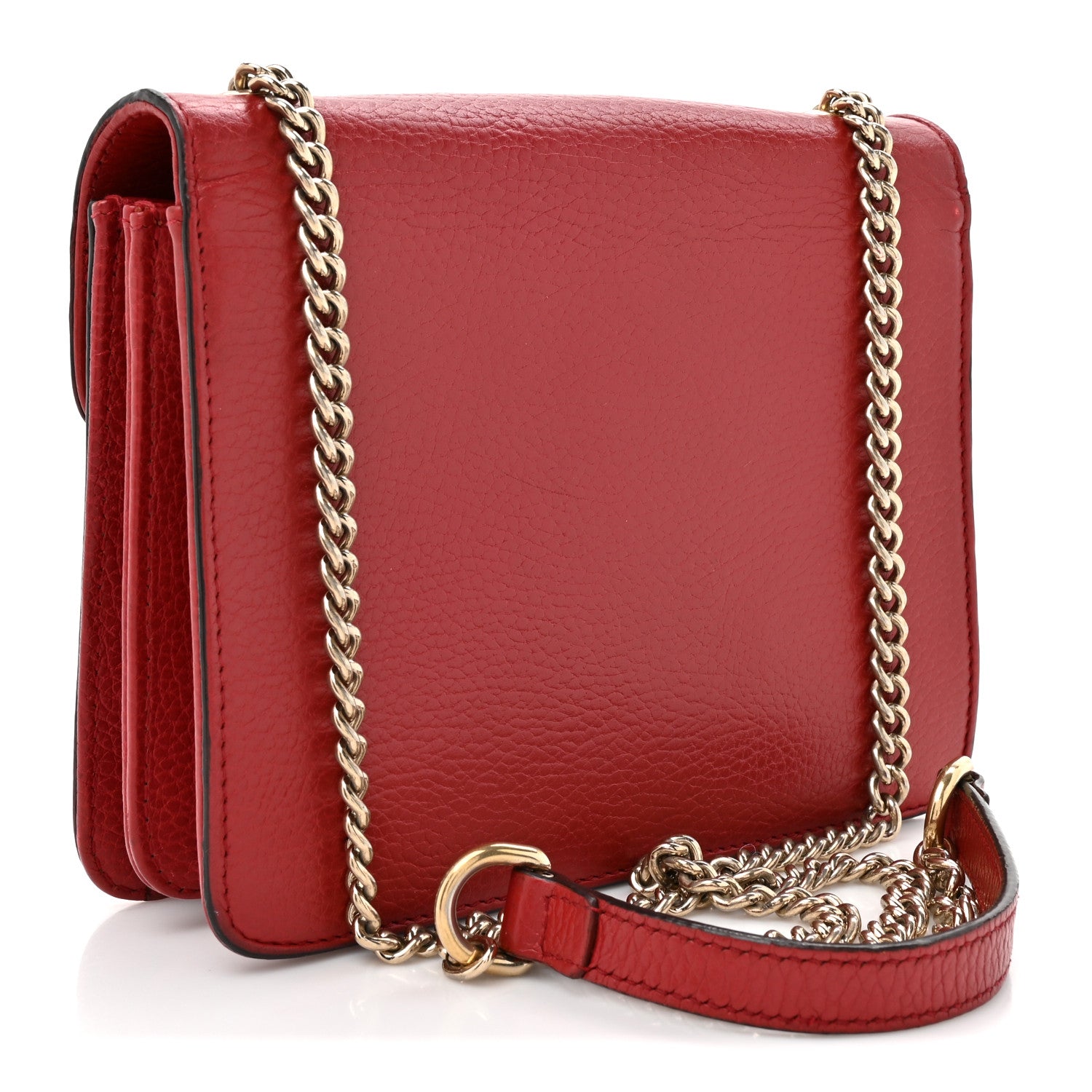 Gucci Dollar Calfskin Small Interlocking G Shoulder Bag Red