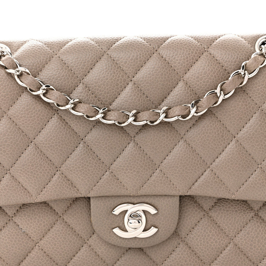Chanel Caviar Quilted Medium Double Flap Taupe