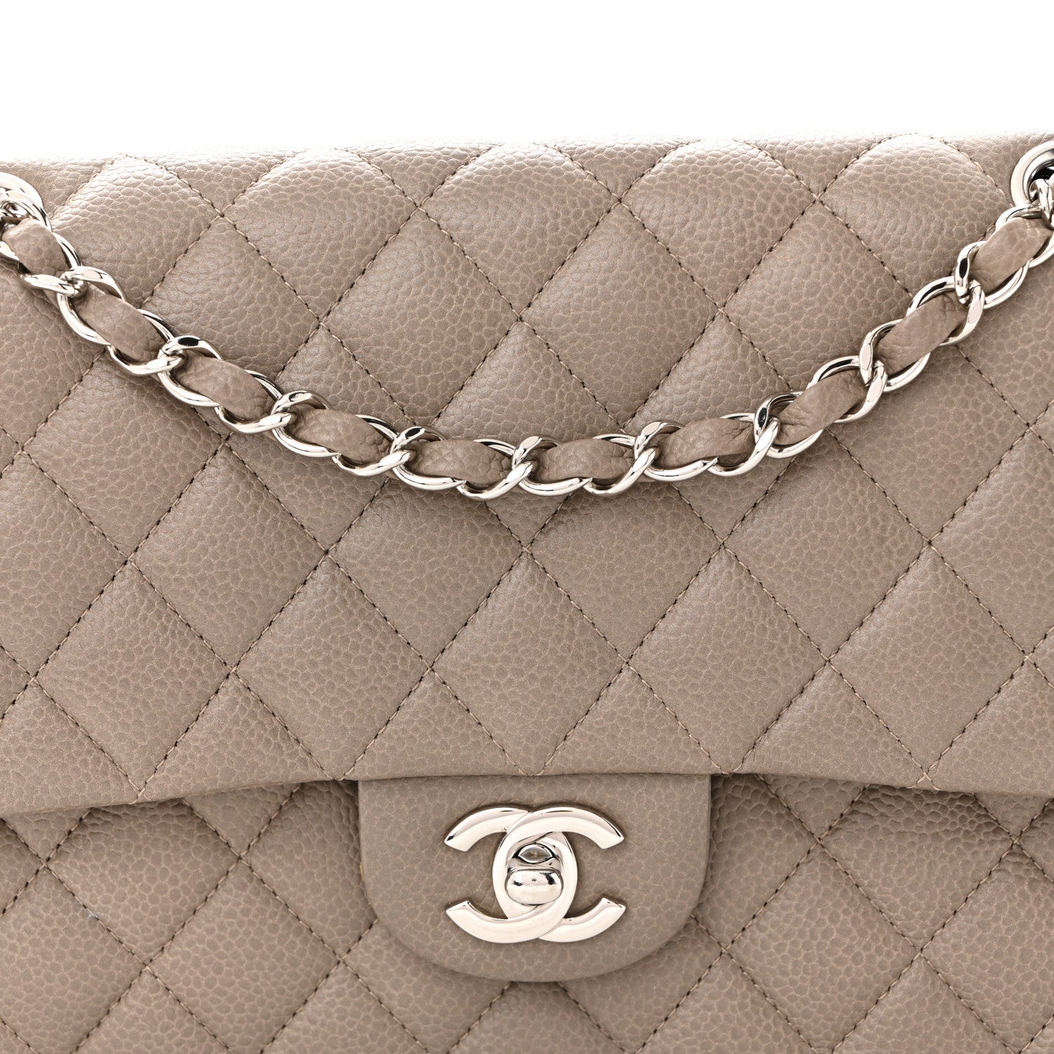 Chanel Caviar Quilted Medium Double Flap Taupe