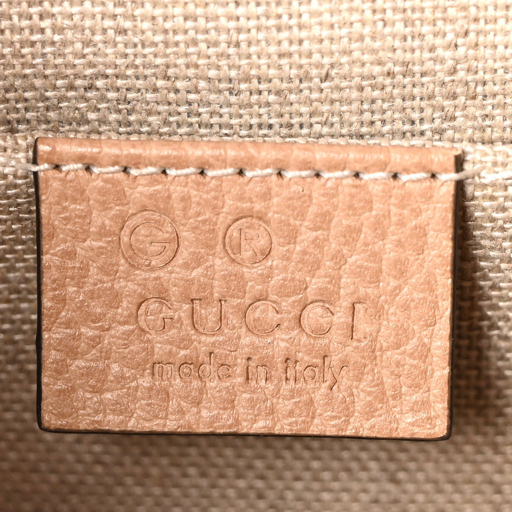 Gucci Dollar Calfskin Small Interlocking G Shoulder Bag Camelia