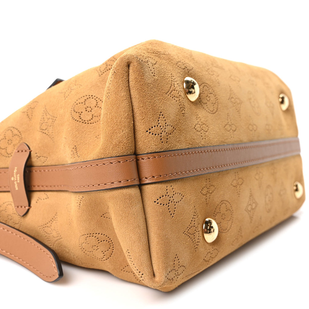Louis Vuitton Suede Mahina CarryAll PM Beige