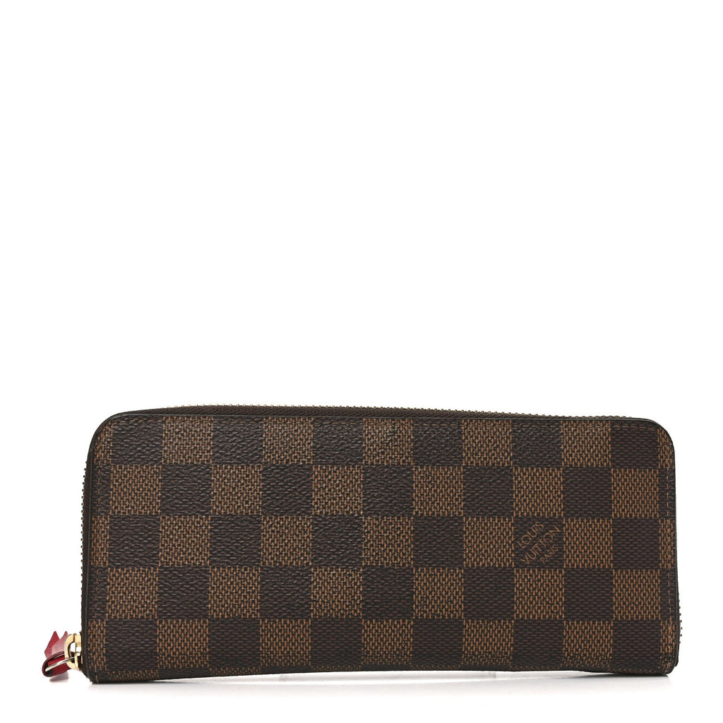 Louis Vuitton Damier Ebene Clemence Wallet Cherry