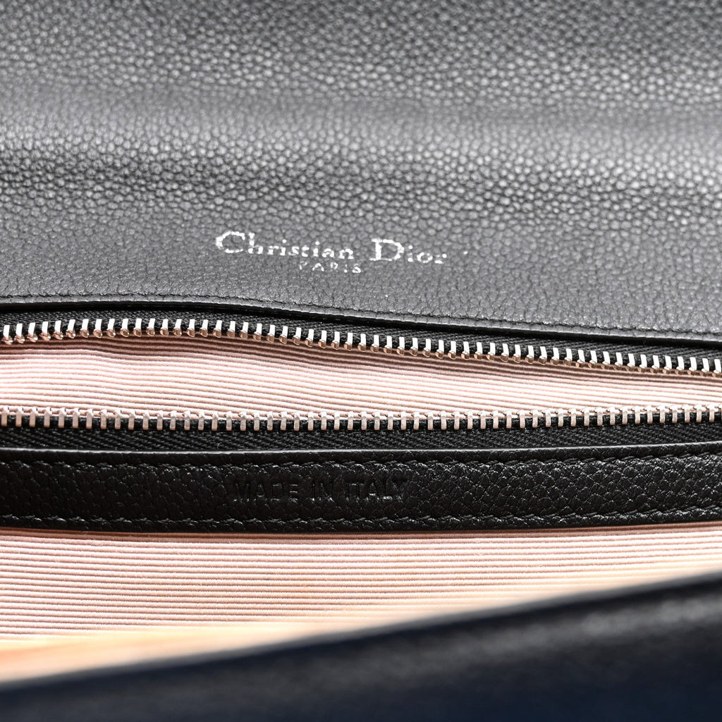 Christian Dior Grained Calfskin Medium Diorama Flap Bag Black