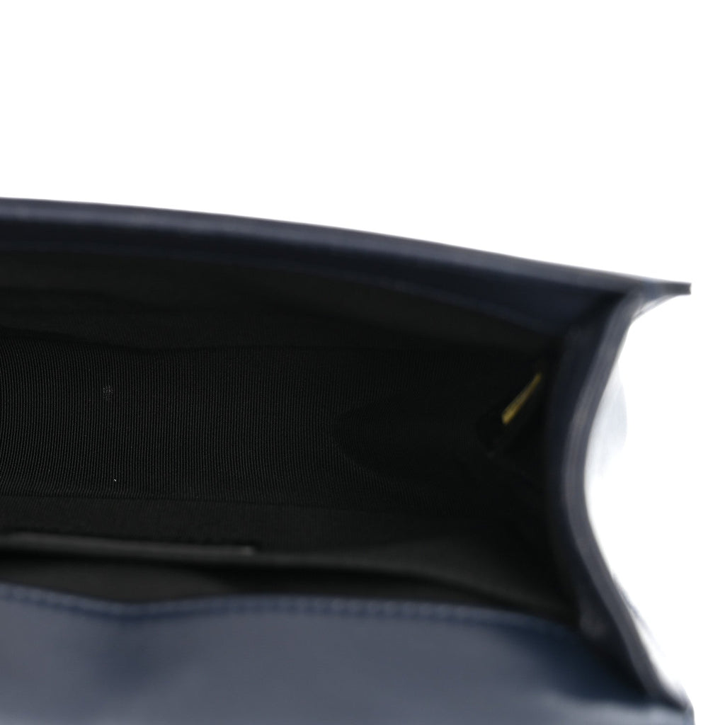 Chanel Faded Calfskin Quilted Small Studded Boy Flap Navy