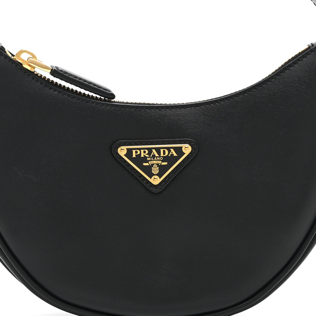 Prada Soft Calfskin Mini Arque Shoulder Bag Black
