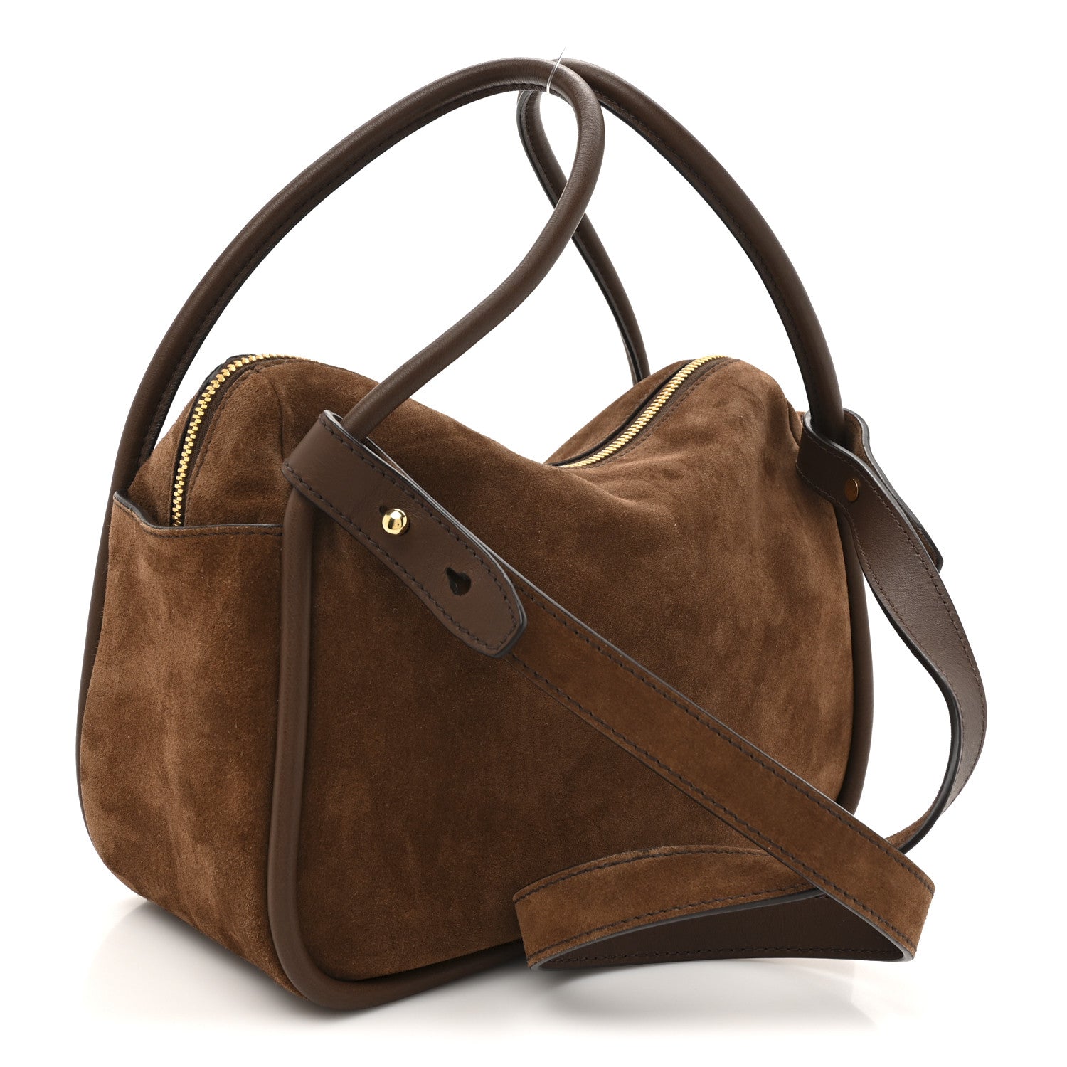 Prada Camoscio Darling Shoulder Bag Cocoa Brown