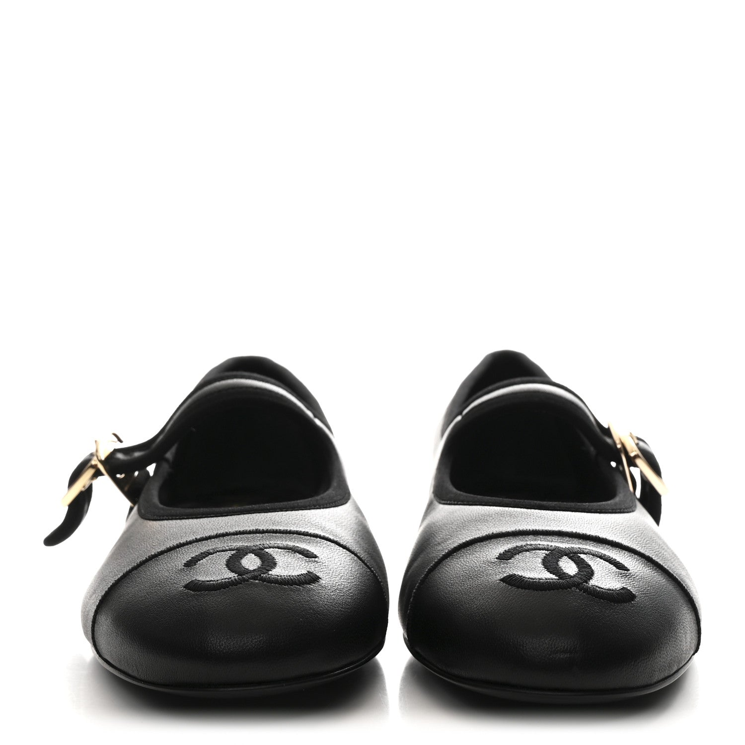 Lambskin Mary Jane Flats 37 Black