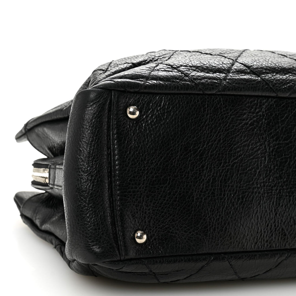 Chanel Glazed Calfskin On the Road Zip Tote Black