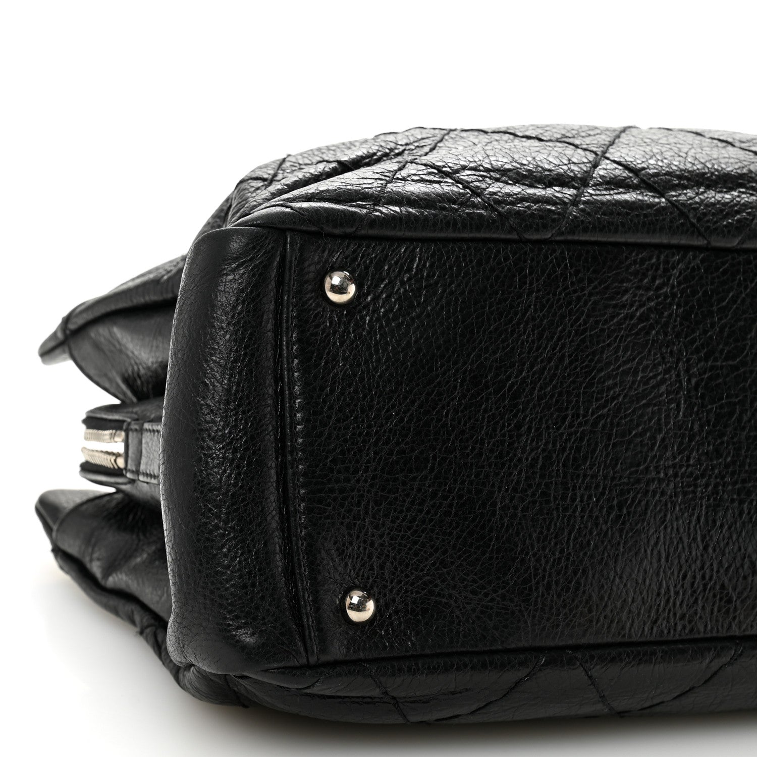 Chanel Glazed Calfskin On the Road Zip Tote Black