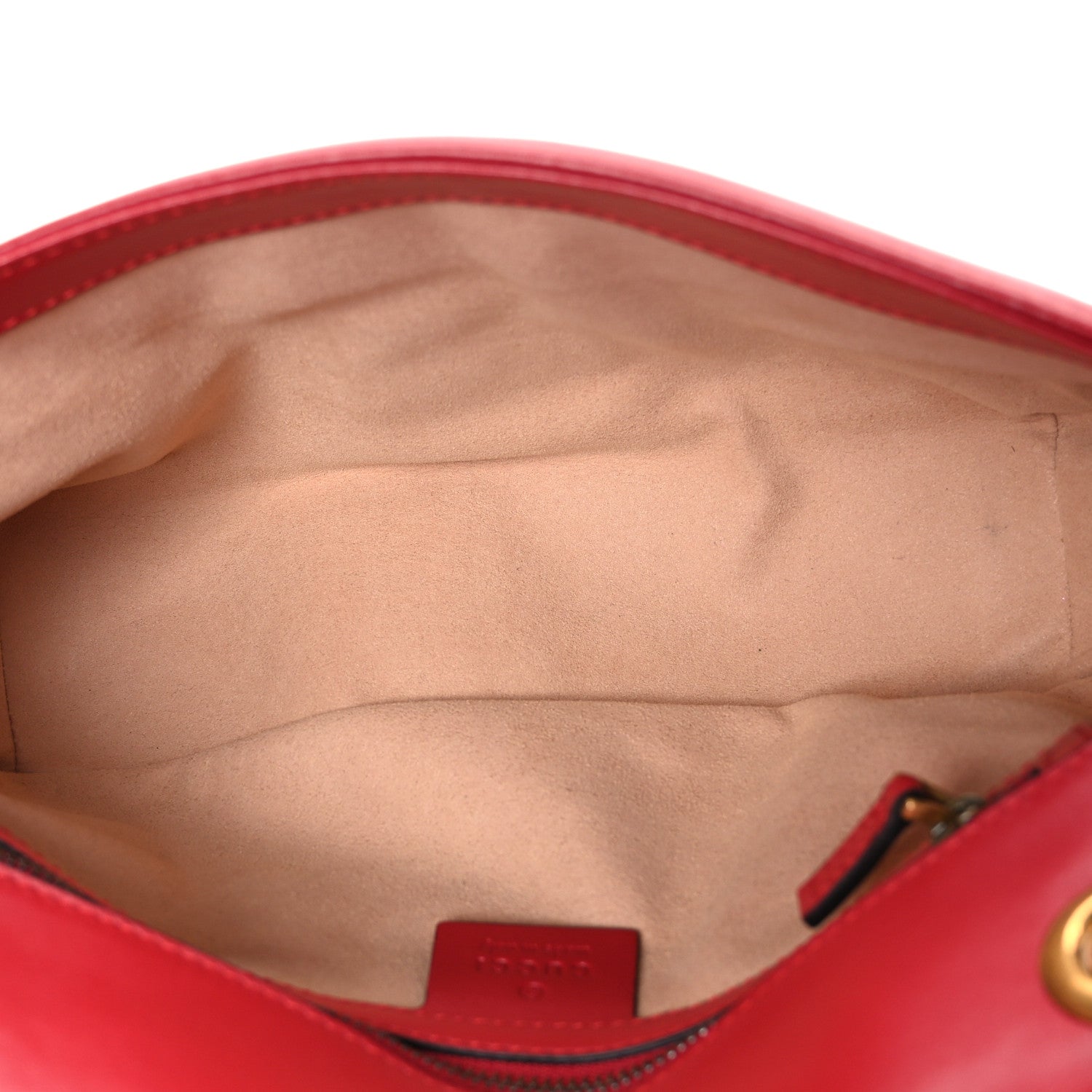 Gucci Calfskin Matelasse Small GG Marmont Shoulder Bag Hibiscus Red