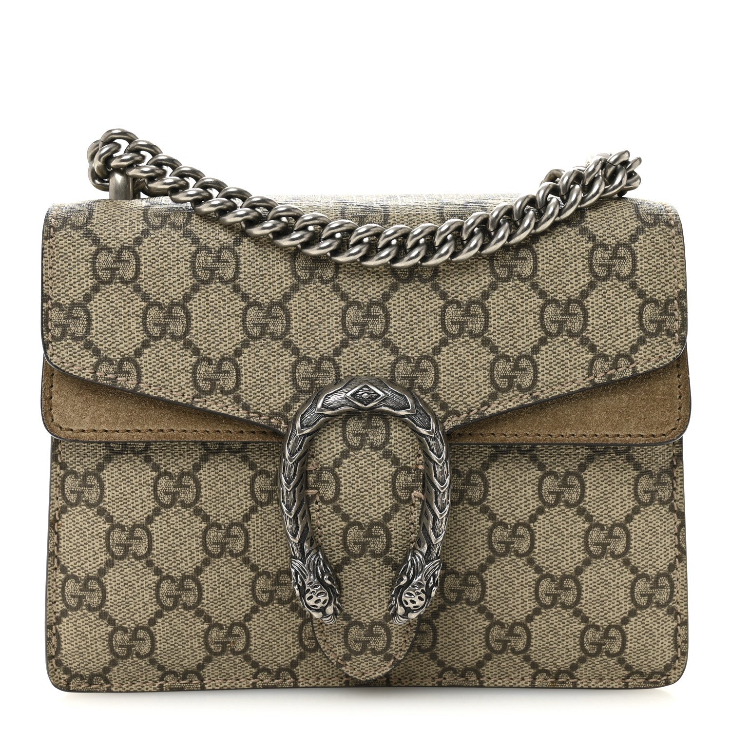Gucci GG Supreme Monogram Mini Dionysus Shoulder Bag Taupe