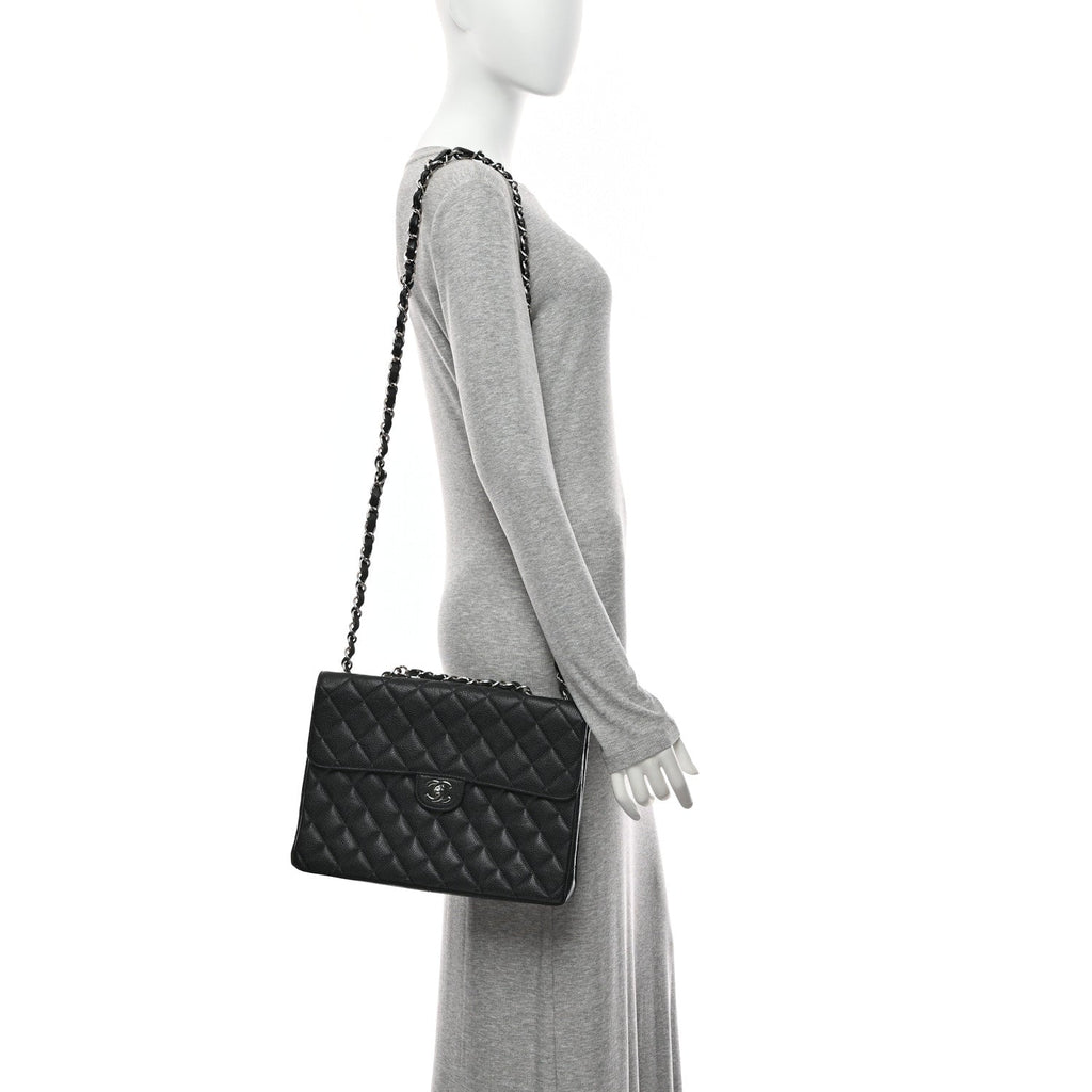 Chanel Caviar Jumbo Single Flap Black