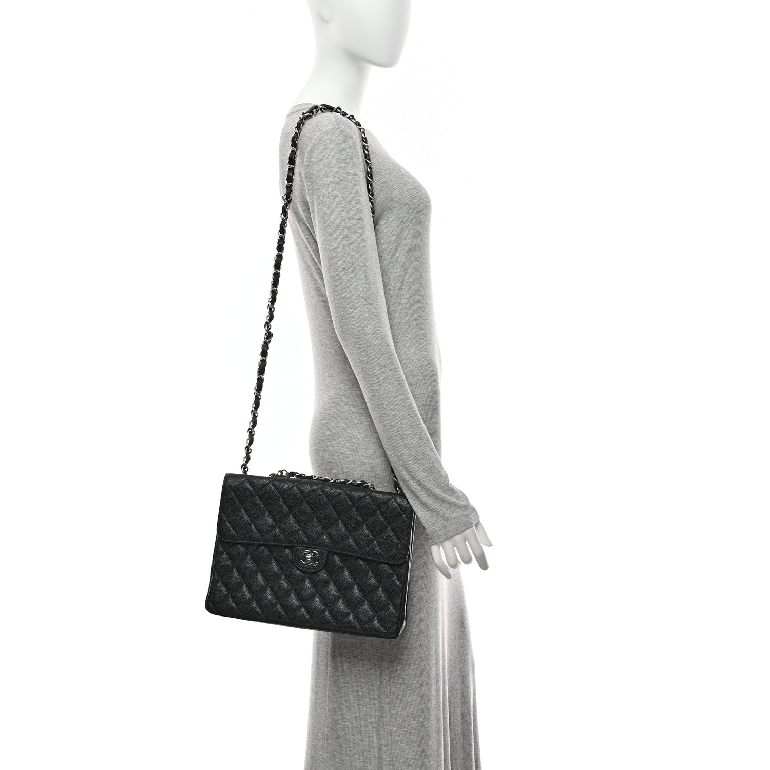 Chanel Caviar Jumbo Single Flap Black