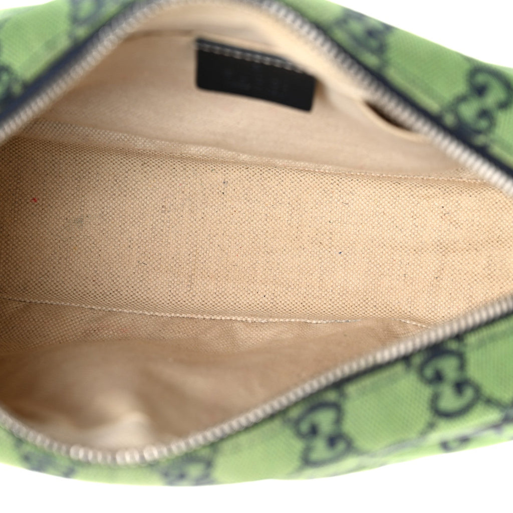 Gucci Monogram Multicolor Matelasse Diagonal Small GG Marmont Chain Shoulder Bag Green Blue