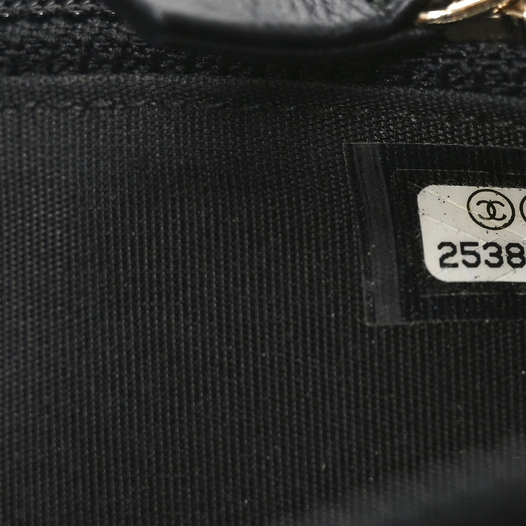 Caviar Quilted Small Boy Zip Around Wallet Black