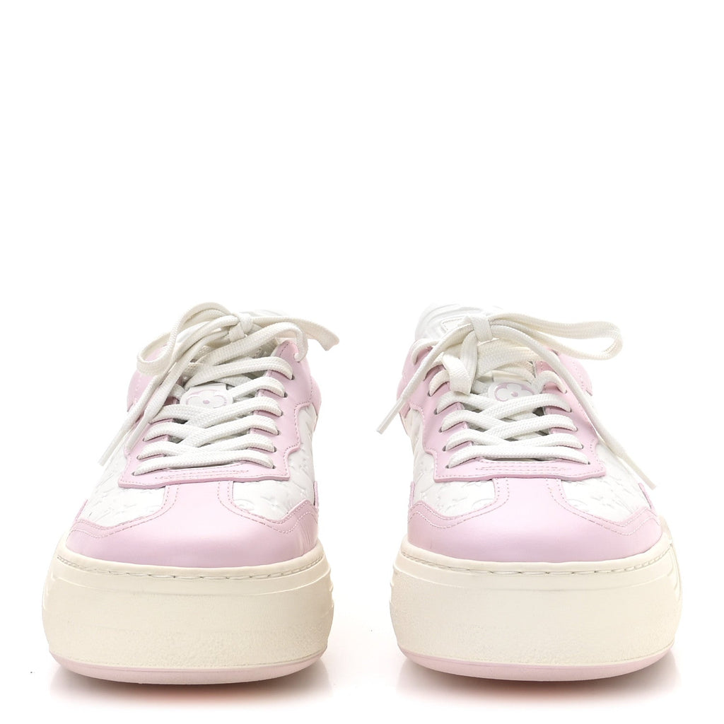 Louis Vuitton Calfskin Monogram LV Groovy Platform Sneakers 38 Pink