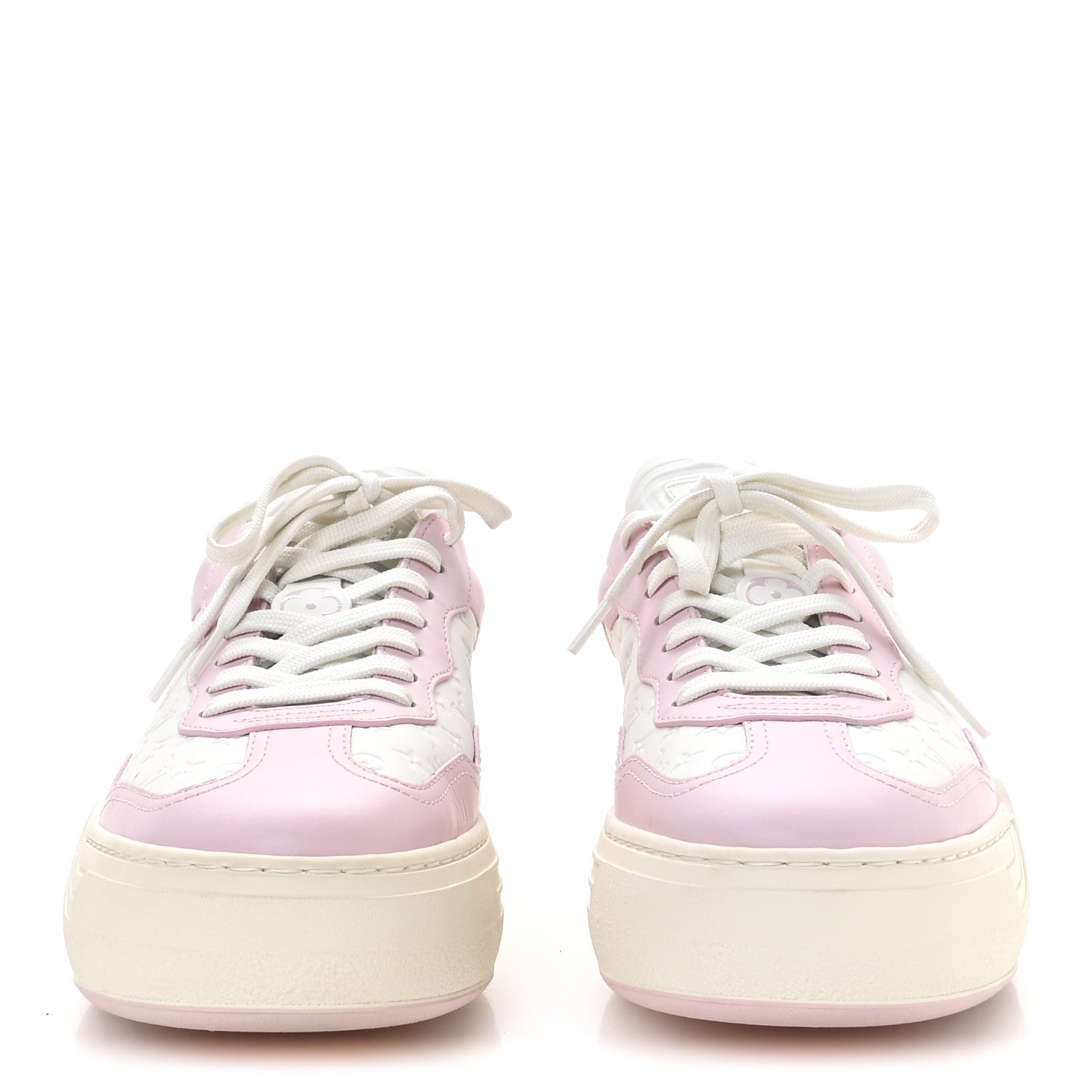 Louis Vuitton Calfskin Monogram LV Groovy Platform Sneakers 38 Pink
