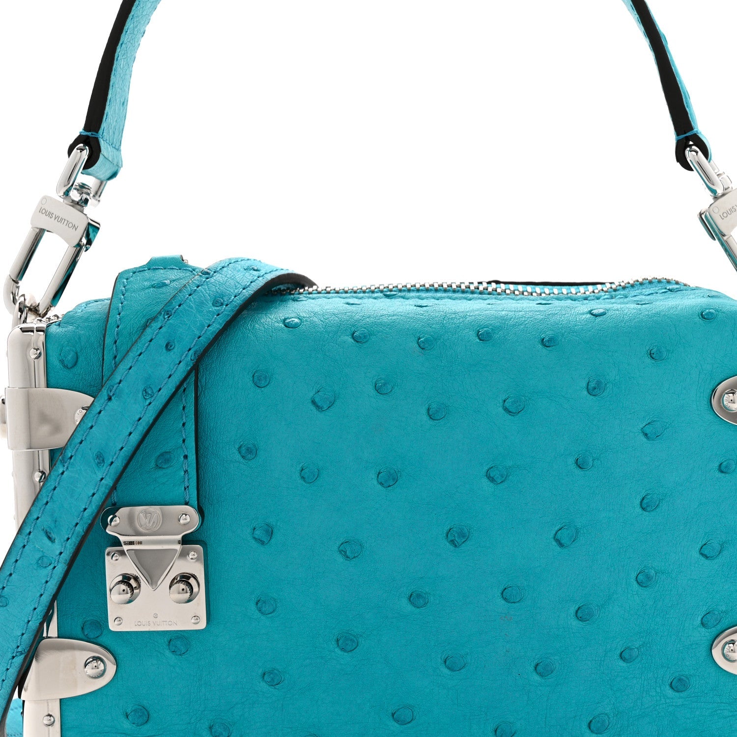 Louis Vuitton Ostrich Side Trunk PM Candy Blue