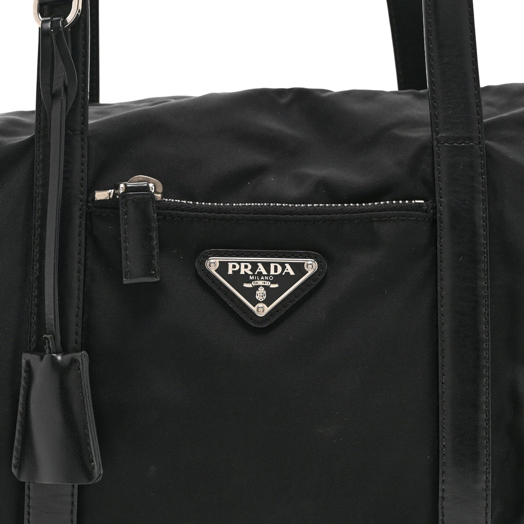 Prada Tessuto Nylon Saffiano Tote Black