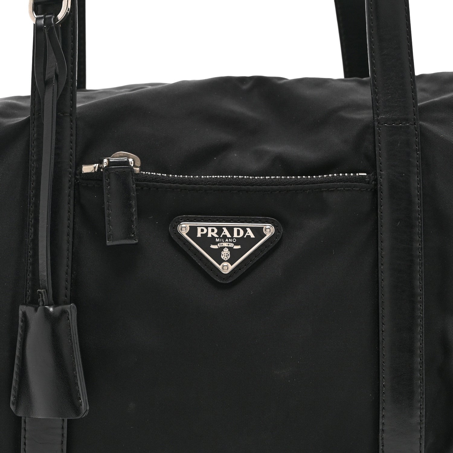Prada Tessuto Nylon Saffiano Tote Black