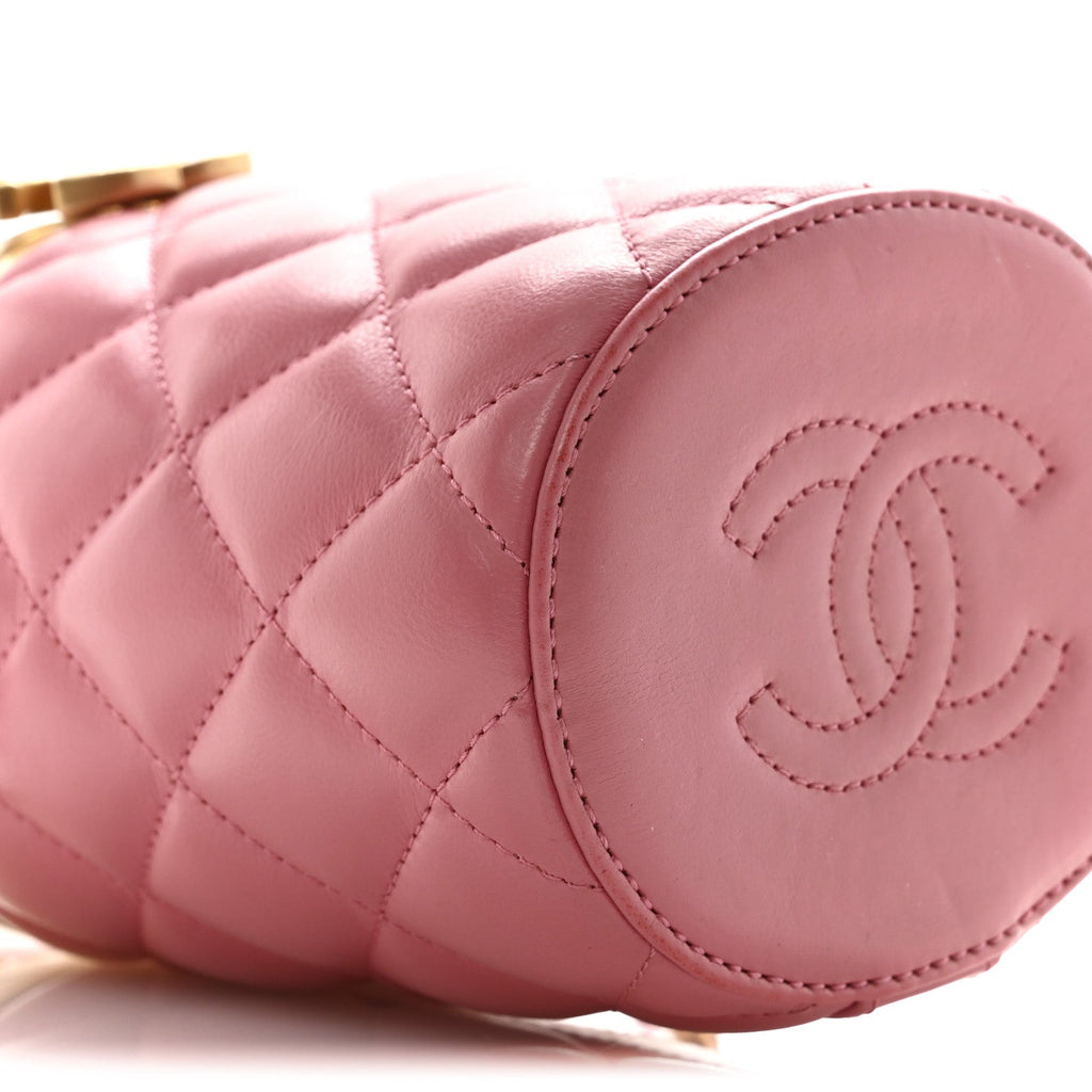 Chanel Lambskin Quilted Mini Crown Box Bag Pink
