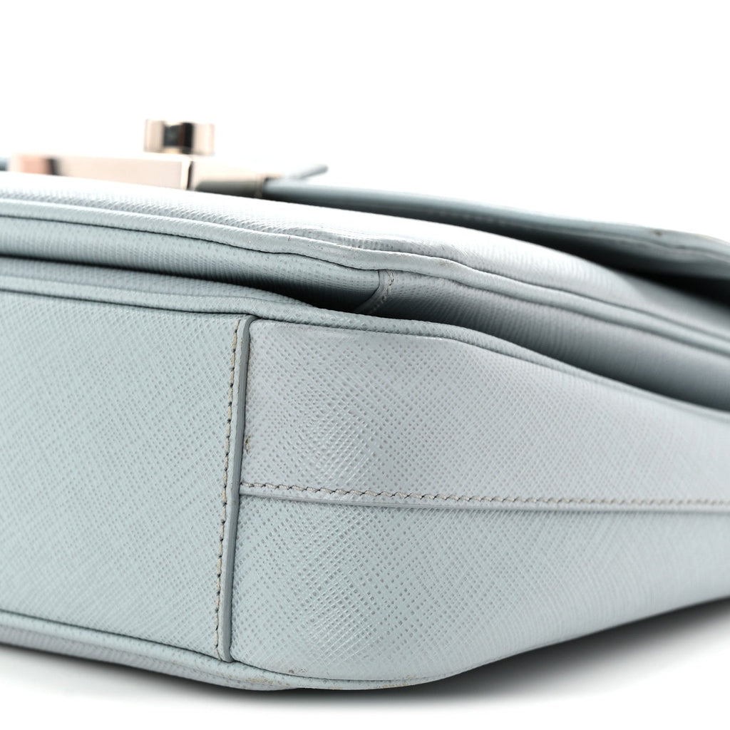 Prada Saffiano Lux Sound Top Handle Light Blue