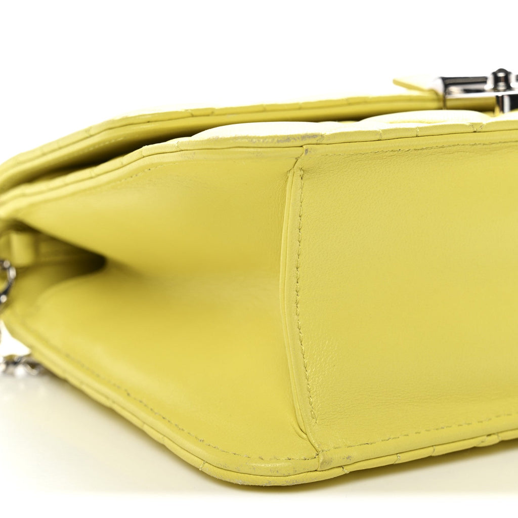 Christian Dior Lambskin Cannage Miss Dior Promenade Pouch Citron