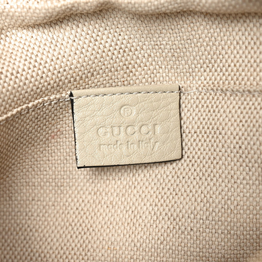 Gucci Pebbled Calfskin Small Soho Disco Bag Off White
