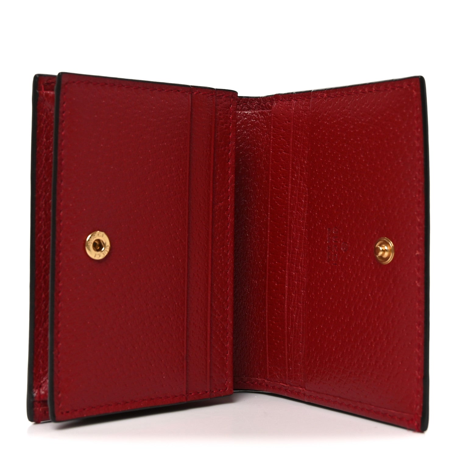 Gucci GG Supreme Monogram Tian Card Case Beige Multicolor Red