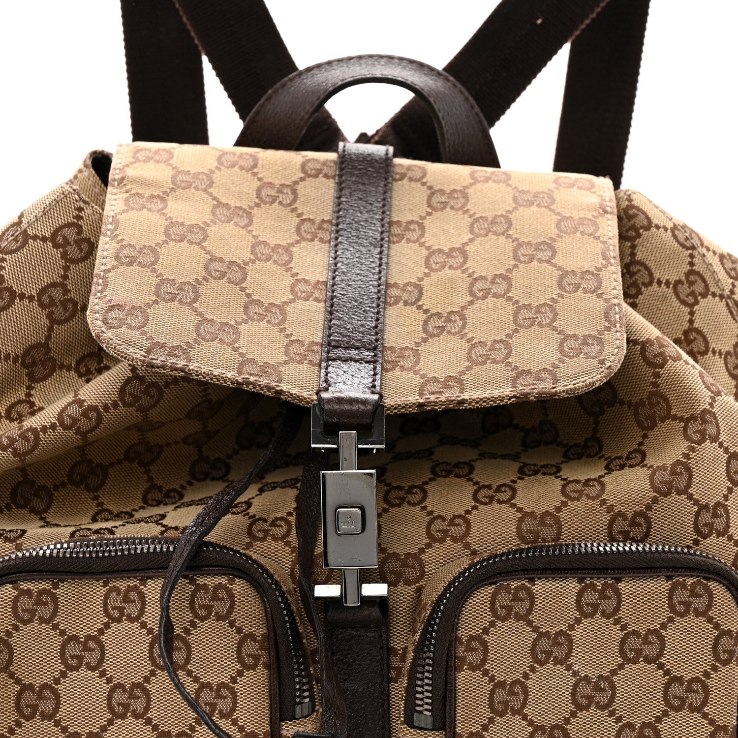 Gucci Monogram Backpack Dark Brown