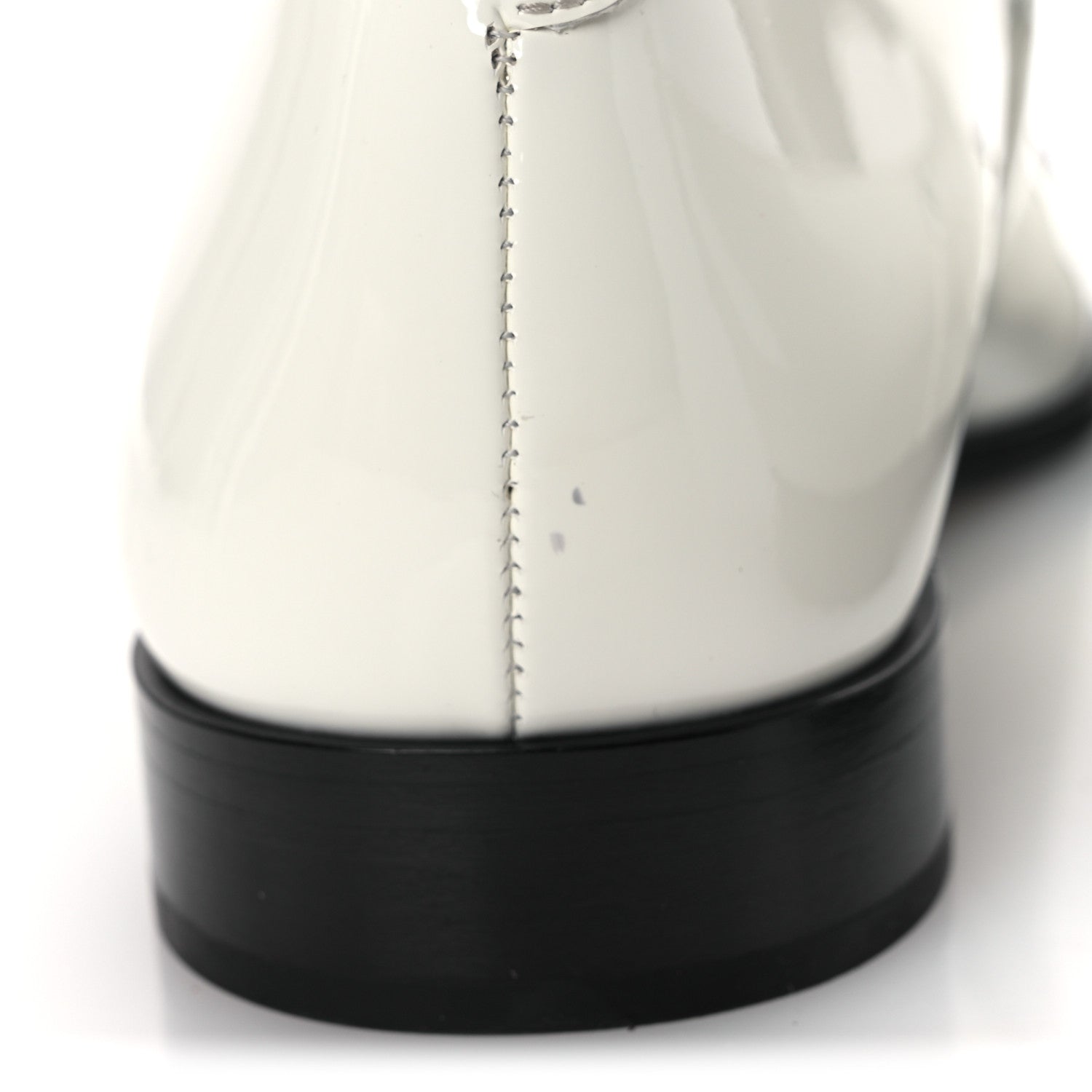 Patent Calfskin Mary Janes Flats 39 White Black