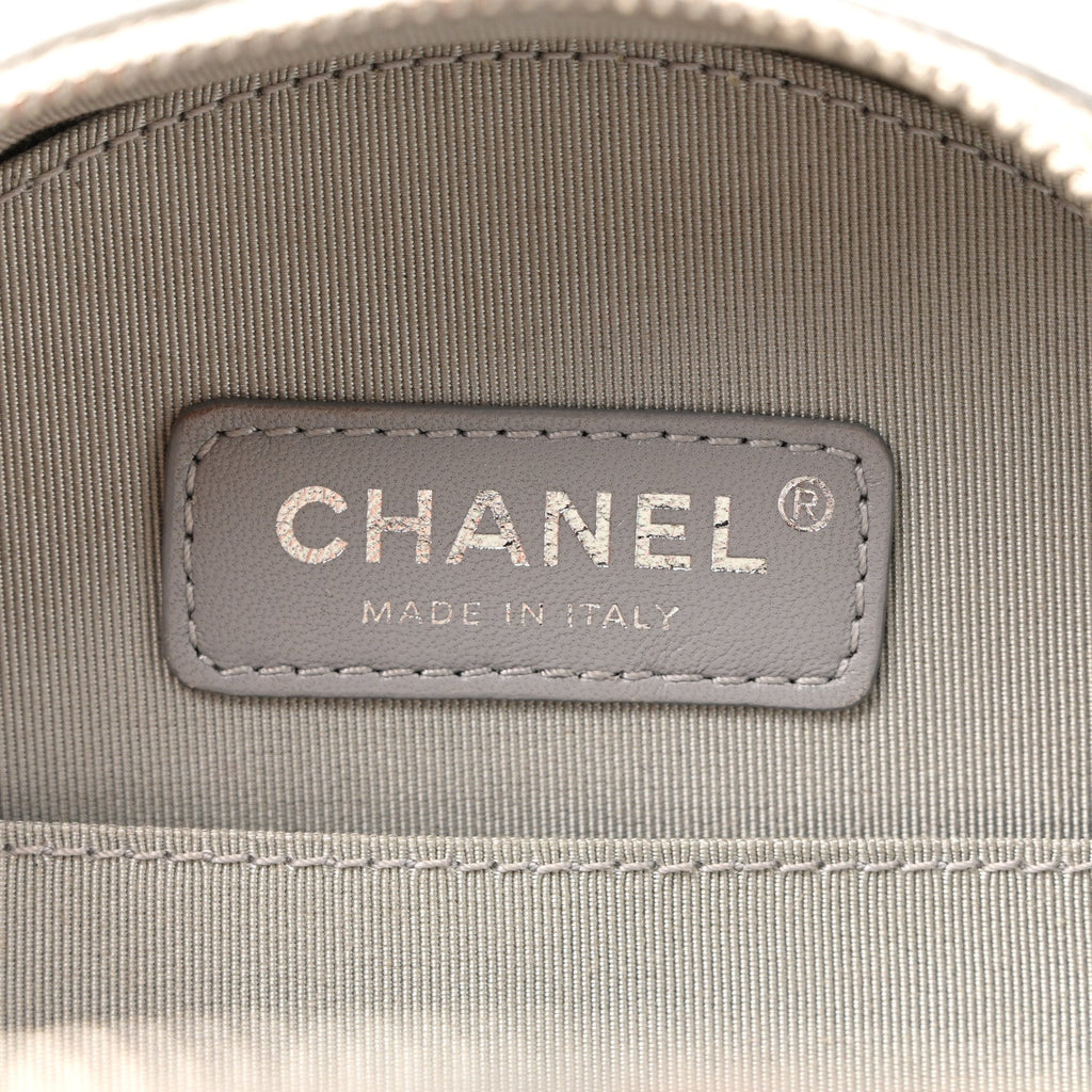 Chanel Metallic Glazed Calfskin Round As Earth Evening Bag Silver