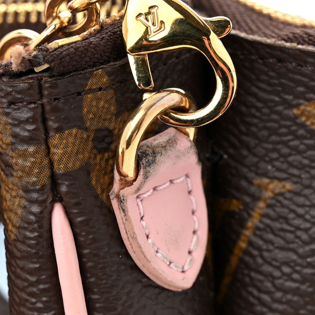 Louis Vuitton Monogram 2020 Christmas Animation Big Wheel Double Zip Pochette Rose Ballerine