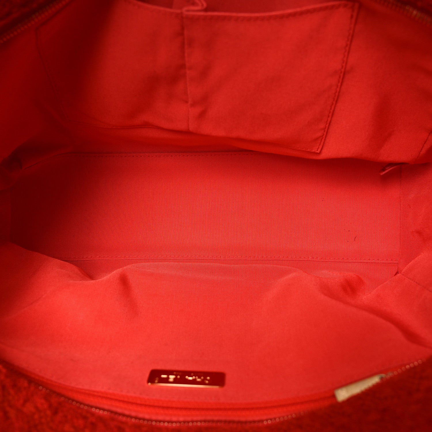 Chanel Wool Tweed Large Zipped Shopping Tote Dark Orange