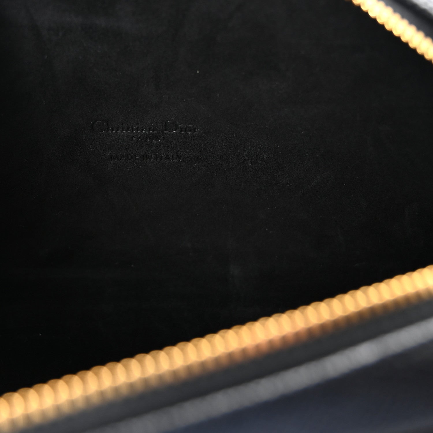 Christian Dior Grained Calfskin Caro Double Pouch Black
