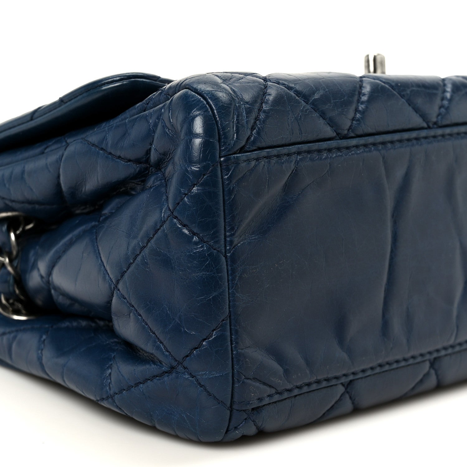 Chanel Glazed Calfskin Quilted Medium Coco Soft Flap Navy