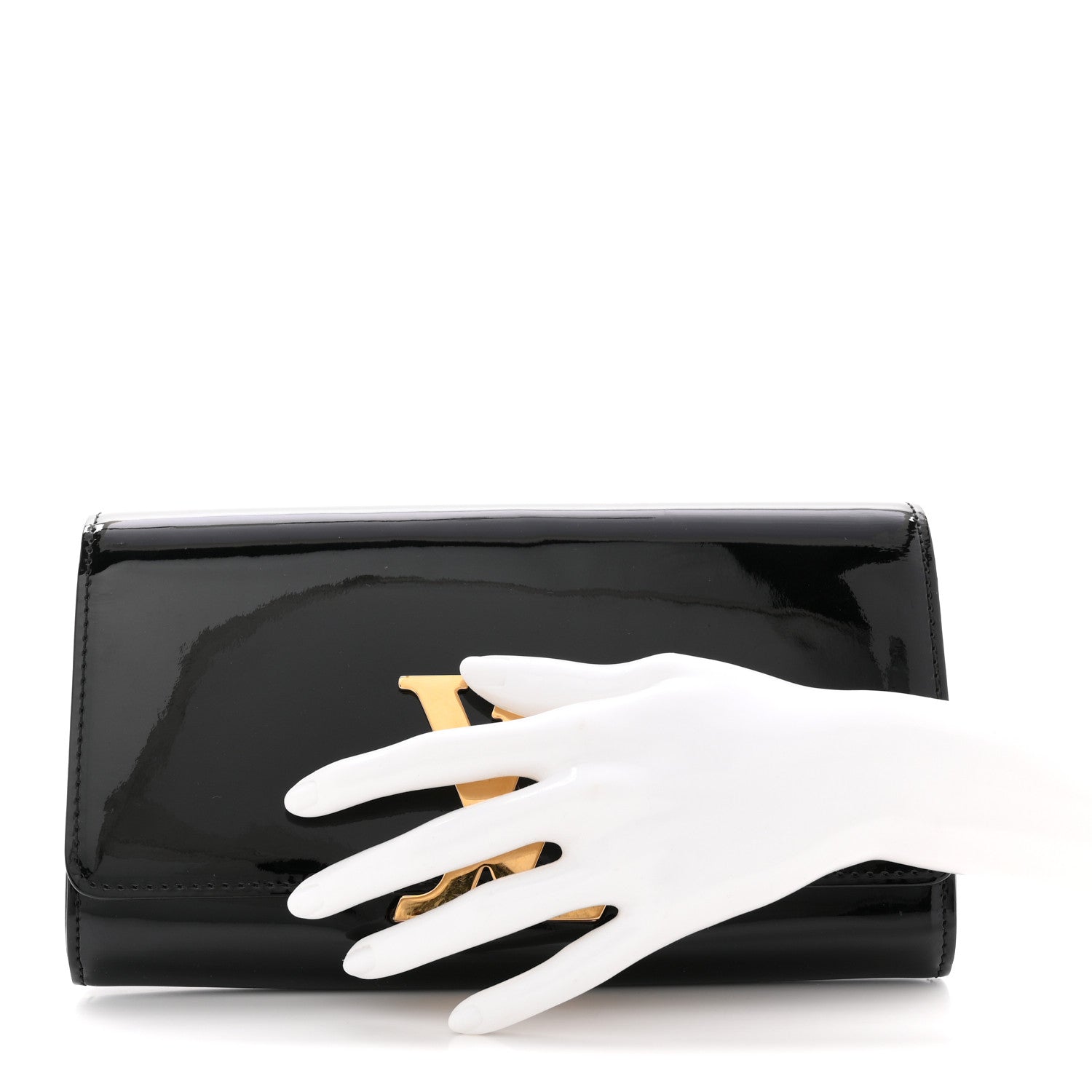 Louis Vuitton Patent Louise Clutch Black