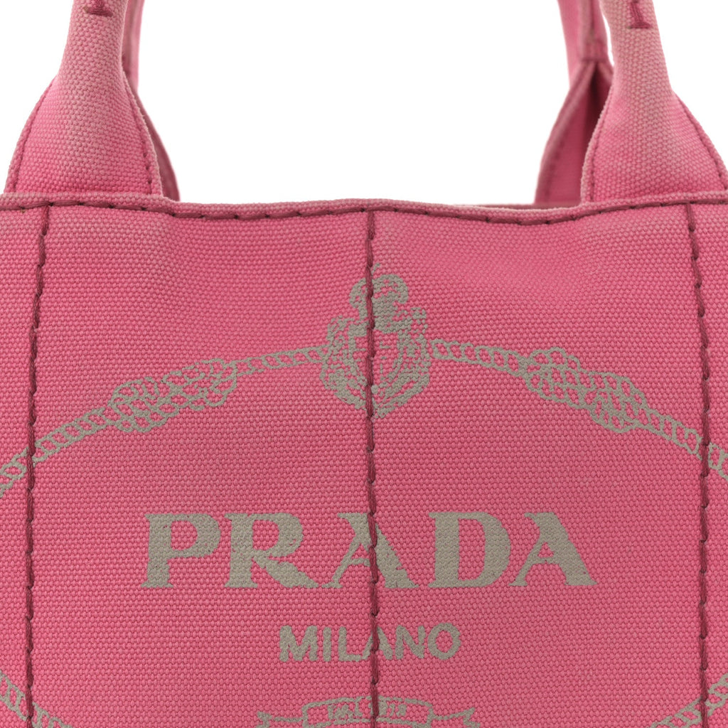 Prada Canapa Small Logo Tote Peonia