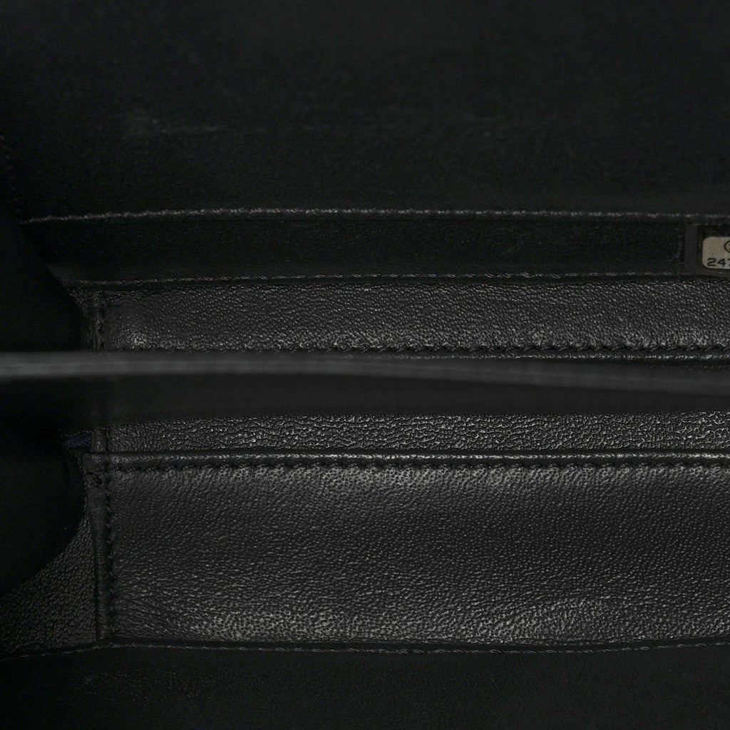 Chanel Caviar Quilted Small CC Filigree Vanity Case Navy Black